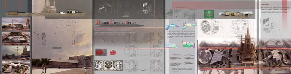 طراحی مجموعه سینمایی در همجواری کلیسای ساگرادا فامیلیا اسپانیا - مهسا حاجی طاهروردی - 2
