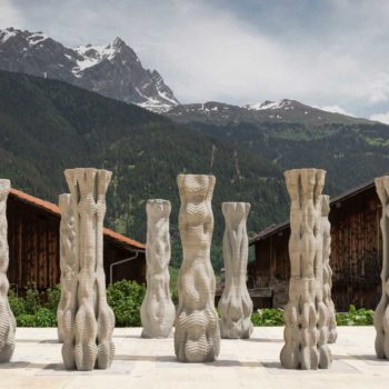 ETC Zurich's 3D printed columns. Image © Benjamin Hofer